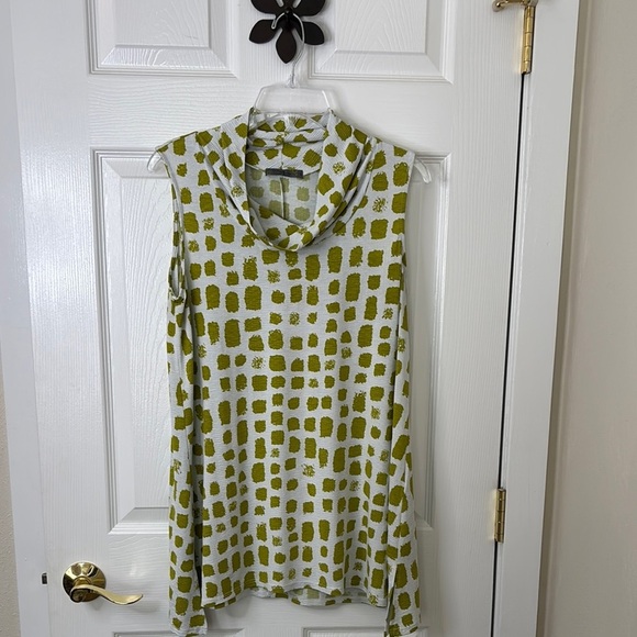 Chalet et ceci Green Patterned Sleeveless Tunic Top Oversized Sm Fits Med - Picture 1 of 9